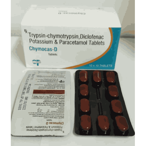 chymocas-d - Diclofenac, Paracetamol & Trypsin Chymotrypsin Tablets